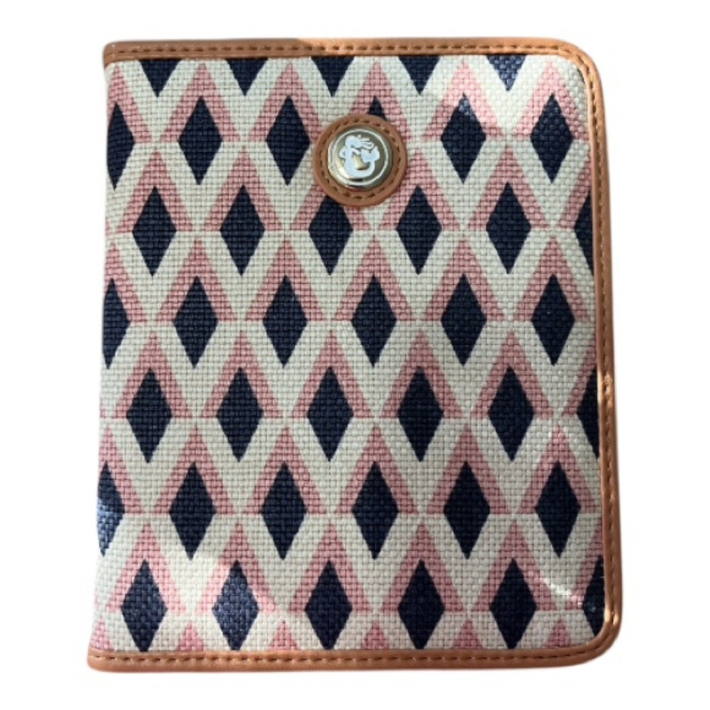 Spartina Geometric Patterned Notepad Clutch with Button Detail